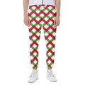 Merry Christmas Checkered Pattern Print Joggers
