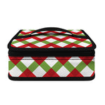 Merry Christmas Checkered Pattern Print Small Lunch Bag