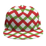 Merry Christmas Checkered Pattern Print Snapback Cap