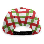 Merry Christmas Checkered Pattern Print Snapback Cap