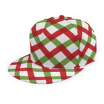 Merry Christmas Checkered Pattern Print Snapback Cap