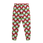 Merry Christmas Checkered Pattern Print Sweatpants