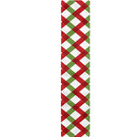 Merry Christmas Checkered Pattern Print Table Runner