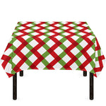Merry Christmas Checkered Pattern Print Tablecloth