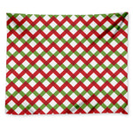 Merry Christmas Checkered Pattern Print Tapestry