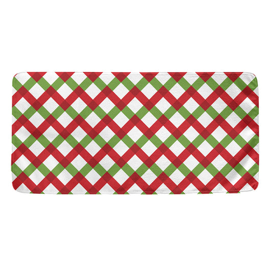 Merry Christmas Checkered Pattern Print Towel