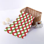 Merry Christmas Checkered Pattern Print Towel