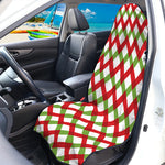 Merry Christmas Checkered Pattern Print Waterproof Car Seat Cover