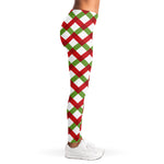 Merry Christmas Checkered Pattern Print Women's Leggings