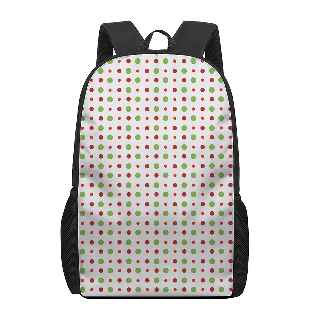 Merry Christmas Dots Pattern Print 17 Inch Backpack