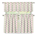 Merry Christmas Dots Pattern Print 3 Piece Kitchen Curtains
