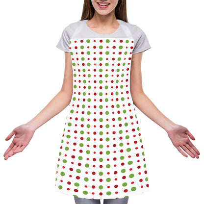 Merry Christmas Dots Pattern Print Adjustable Apron