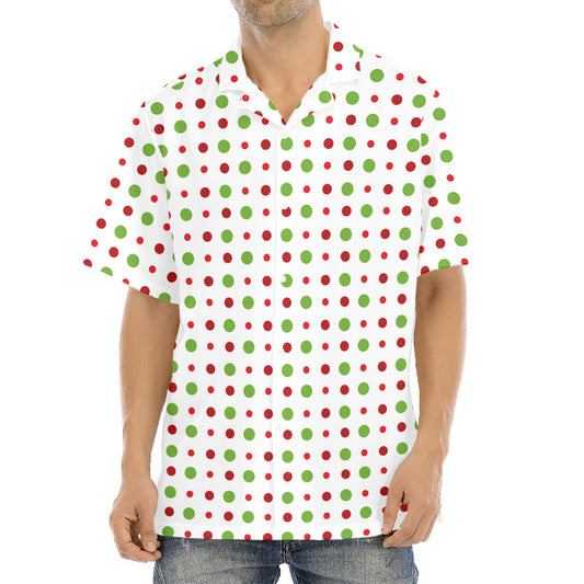 Merry Christmas Dots Pattern Print Aloha Shirt