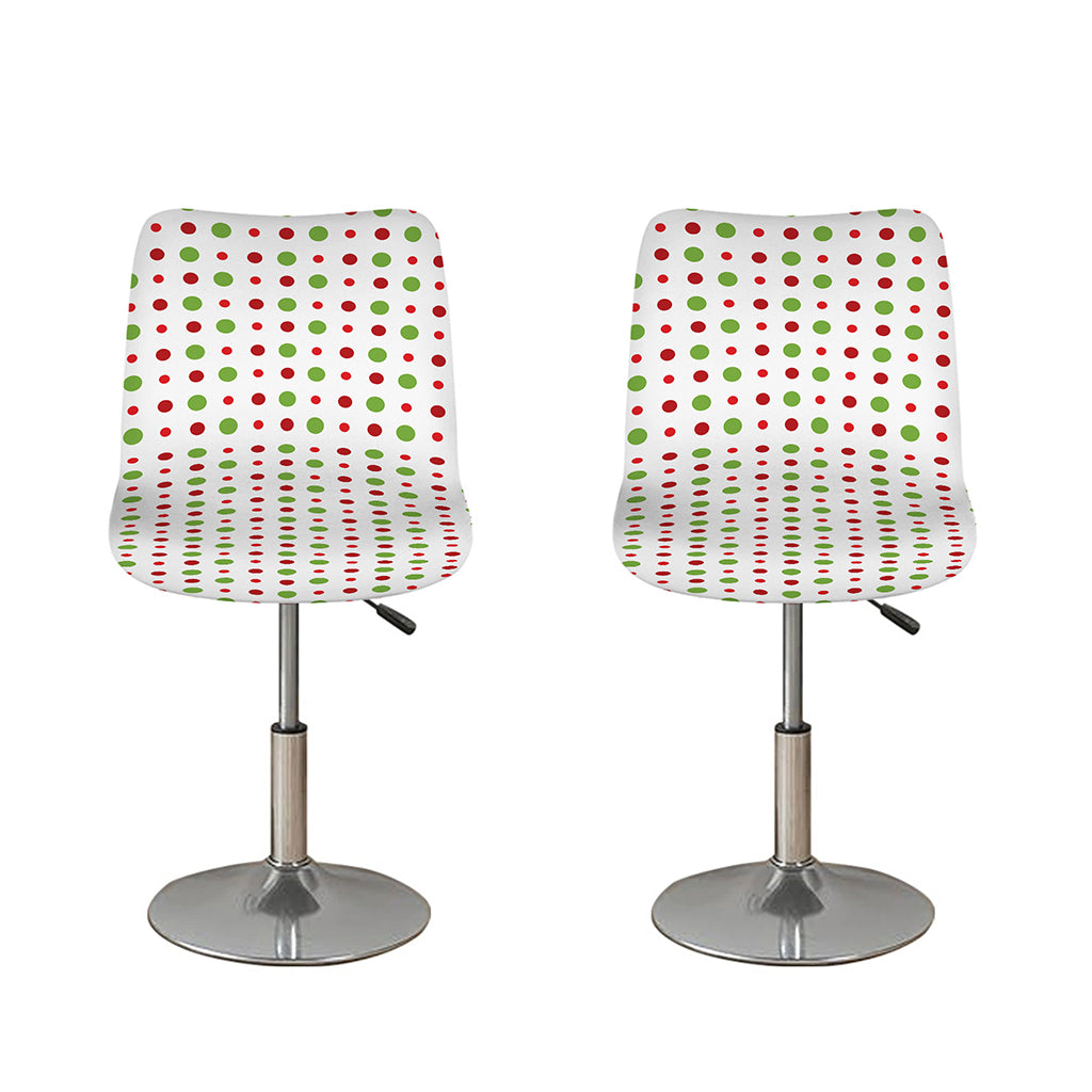 Merry Christmas Dots Pattern Print Bar Stool Covers