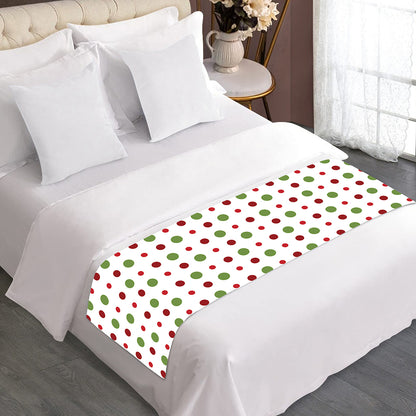 Merry Christmas Dots Pattern Print Bed Runner
