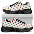 Merry Christmas Dots Pattern Print Black Chunky Shoes