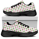 Merry Christmas Dots Pattern Print Black Chunky Shoes