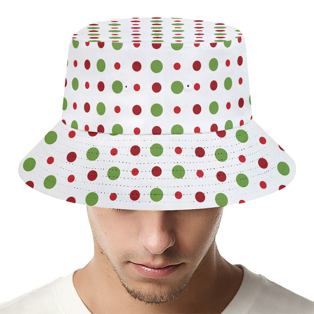 Merry Christmas Dots Pattern Print Bucket Hat