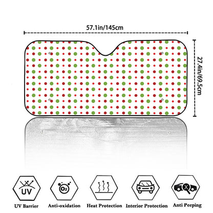 Merry Christmas Dots Pattern Print Car Windshield Sun Shade