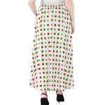 Merry Christmas Dots Pattern Print Chiffon Maxi Skirt