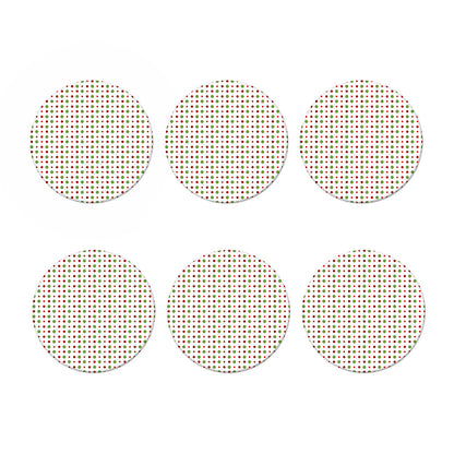 Merry Christmas Dots Pattern Print Coaster Set