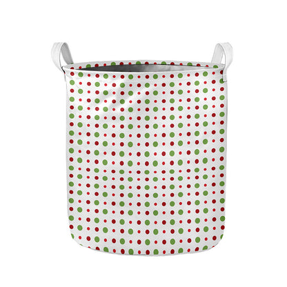 Merry Christmas Dots Pattern Print Collapsible Laundry Basket