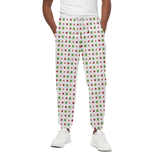 Merry Christmas Dots Pattern Print Cotton Pants