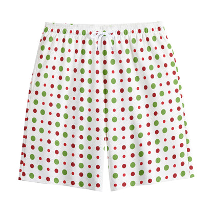 Merry Christmas Dots Pattern Print Cotton Shorts