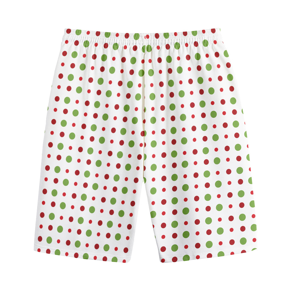 Merry Christmas Dots Pattern Print Cotton Shorts