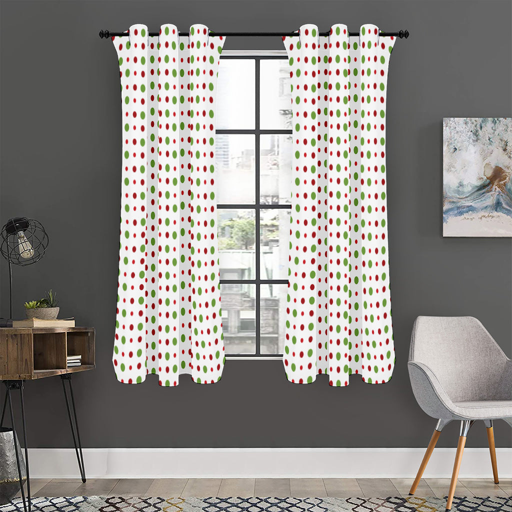 Merry Christmas Dots Pattern Print Curtain