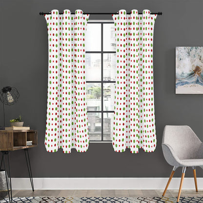 Merry Christmas Dots Pattern Print Curtain
