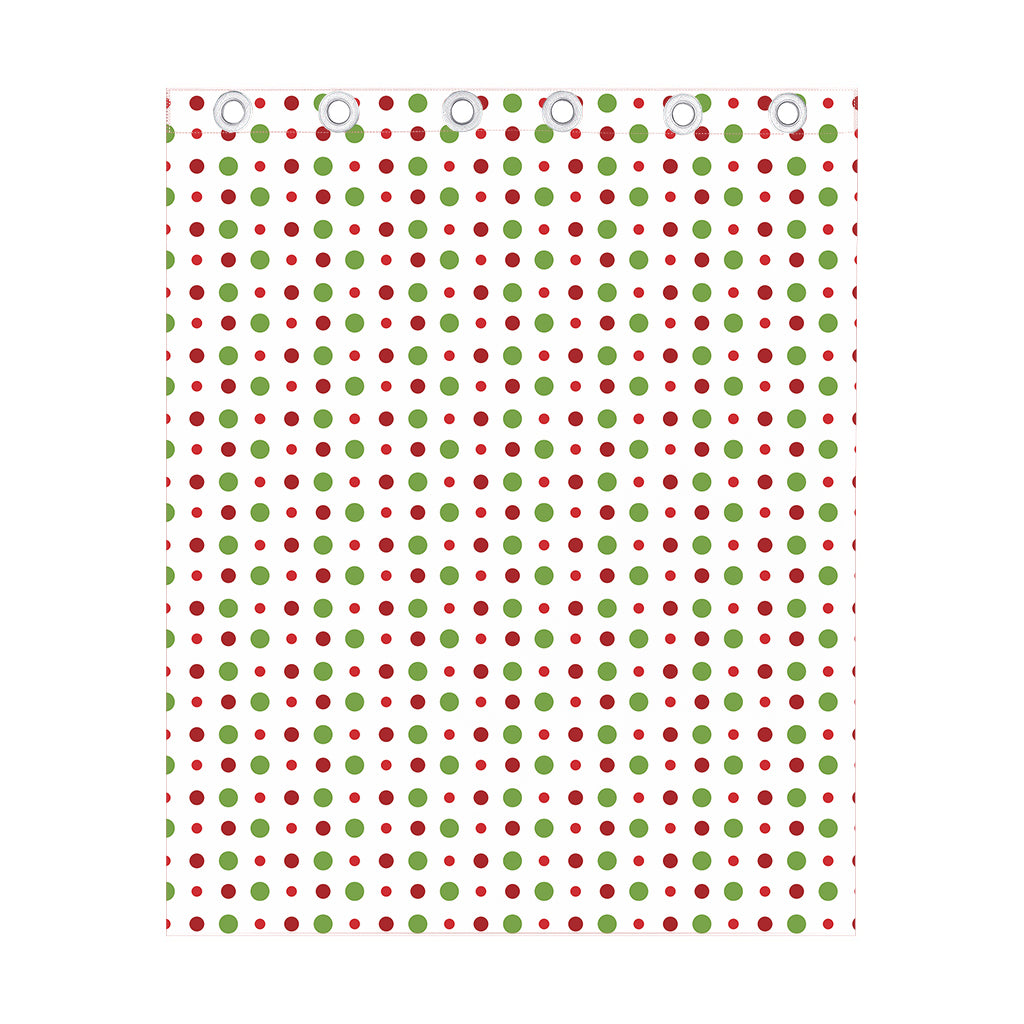 Merry Christmas Dots Pattern Print Curtain