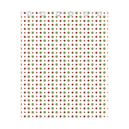 Merry Christmas Dots Pattern Print Curtain