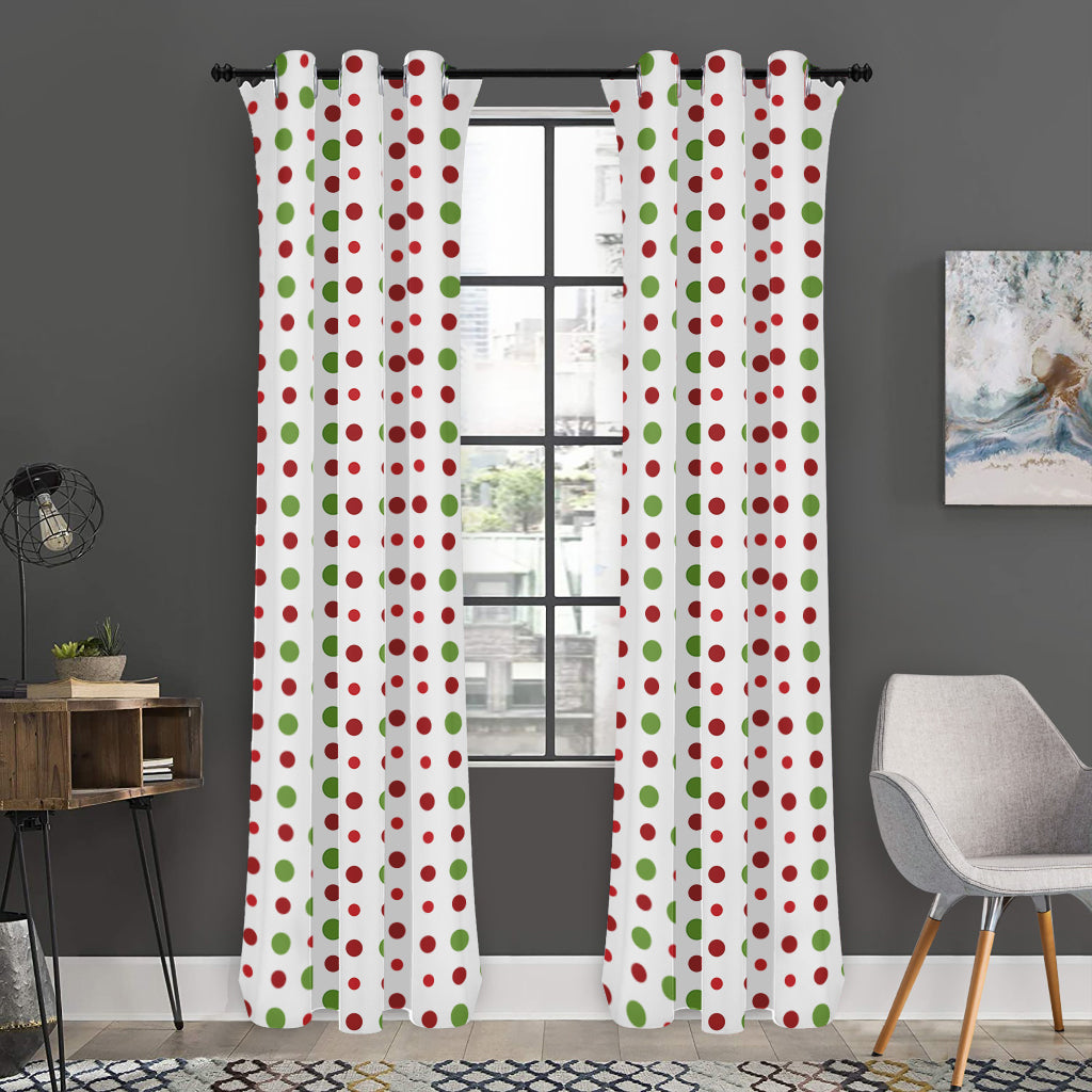 Merry Christmas Dots Pattern Print Curtain