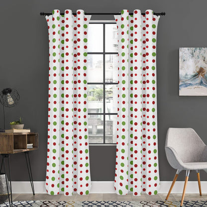 Merry Christmas Dots Pattern Print Curtain