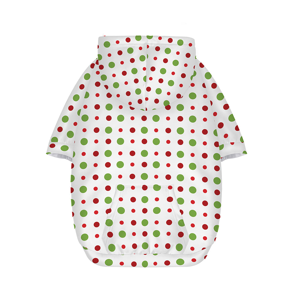 Merry Christmas Dots Pattern Print Dog Zip Up Hoodie