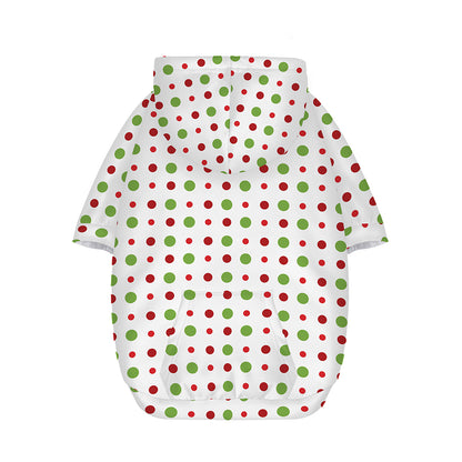 Merry Christmas Dots Pattern Print Dog Zip Up Hoodie