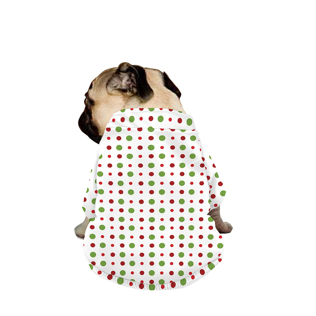 Merry Christmas Dots Pattern Print Dog Zip Up Jacket