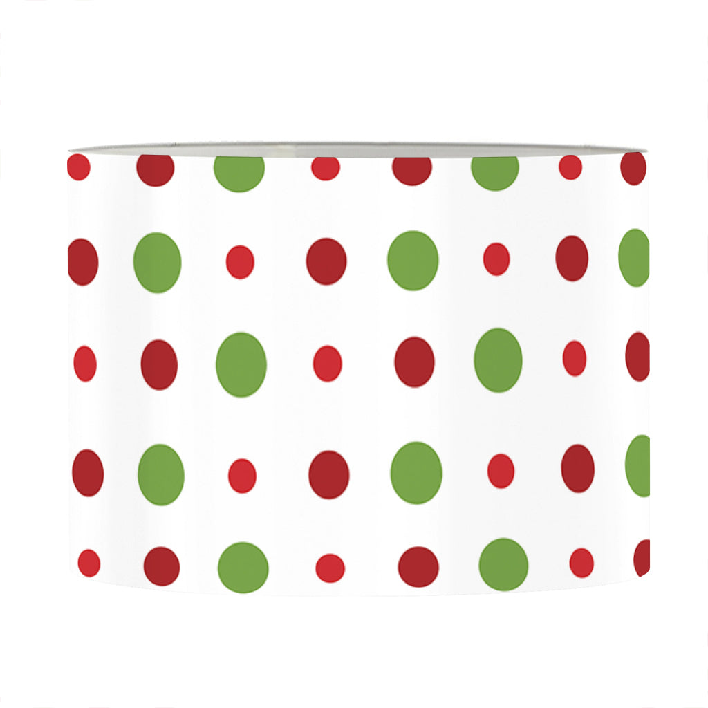 Merry Christmas Dots Pattern Print Drum Lamp Shade