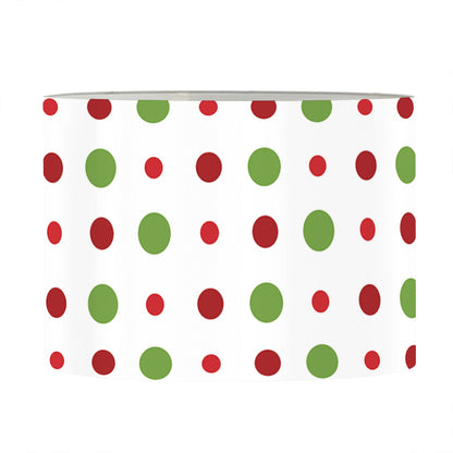 Merry Christmas Dots Pattern Print Drum Lamp Shade