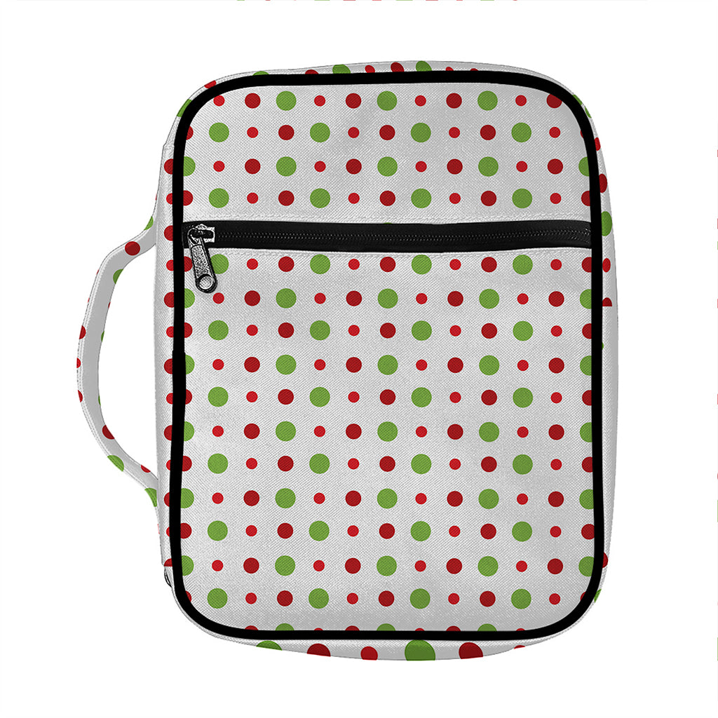 Merry Christmas Dots Pattern Print Front Pocket Bible Bag