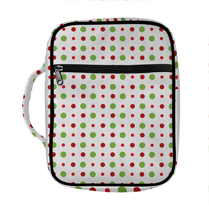 Merry Christmas Dots Pattern Print Front Pocket Bible Bag