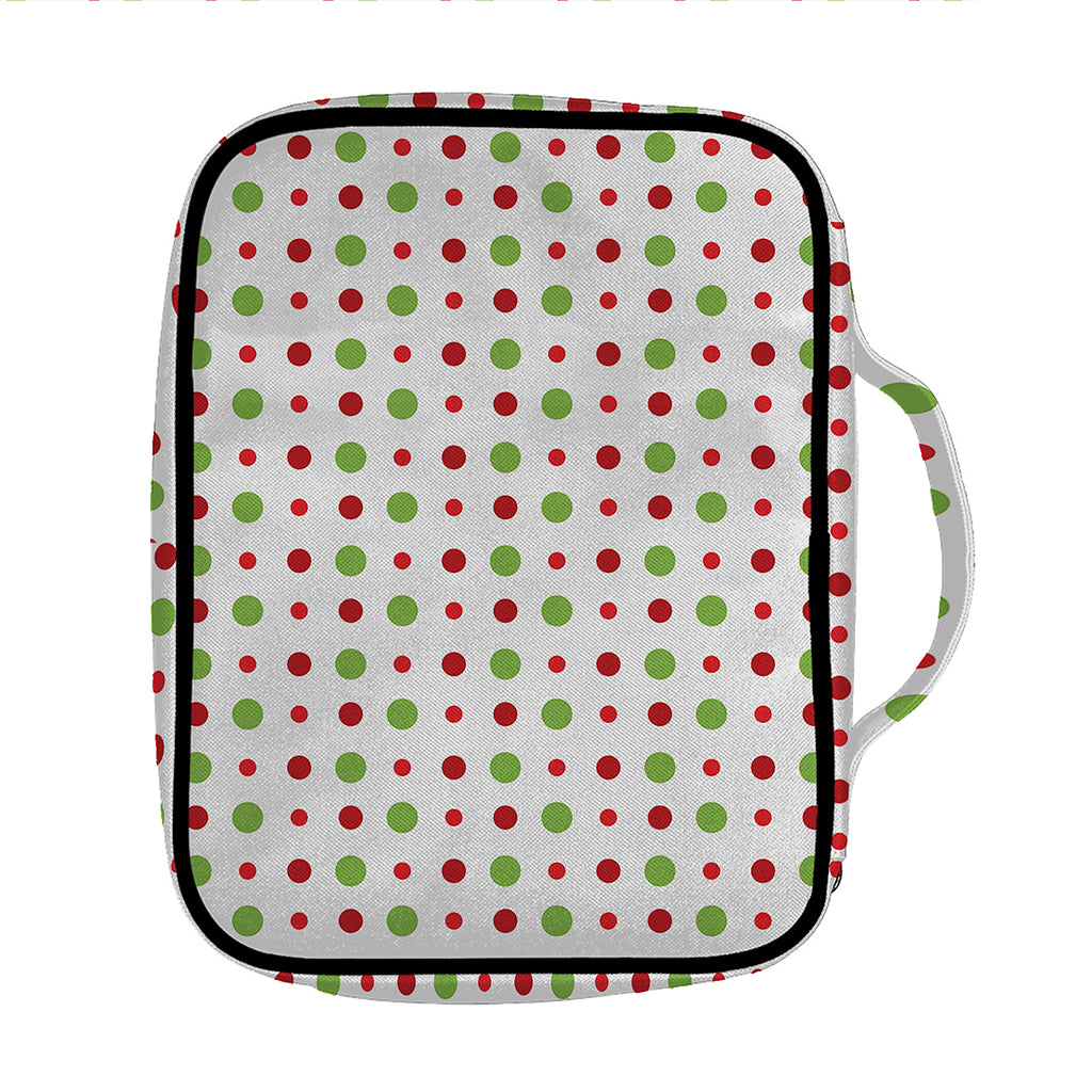Merry Christmas Dots Pattern Print Front Pocket Bible Bag