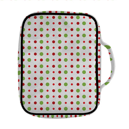 Merry Christmas Dots Pattern Print Front Pocket Bible Bag