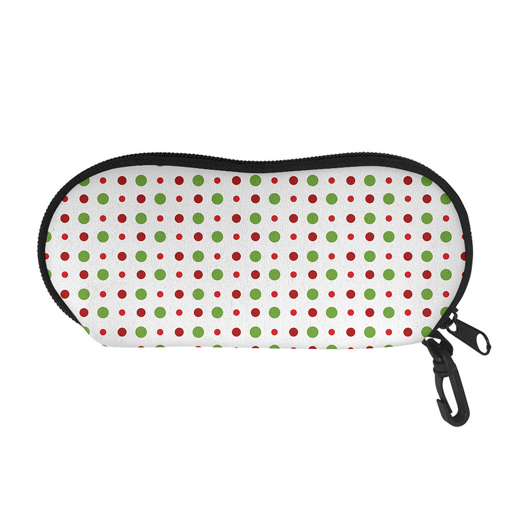 Merry Christmas Dots Pattern Print Glasses Case