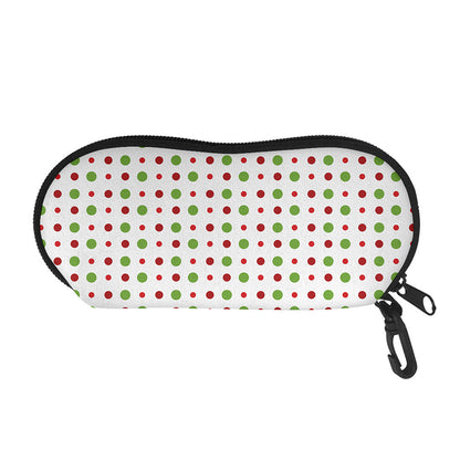 Merry Christmas Dots Pattern Print Glasses Case
