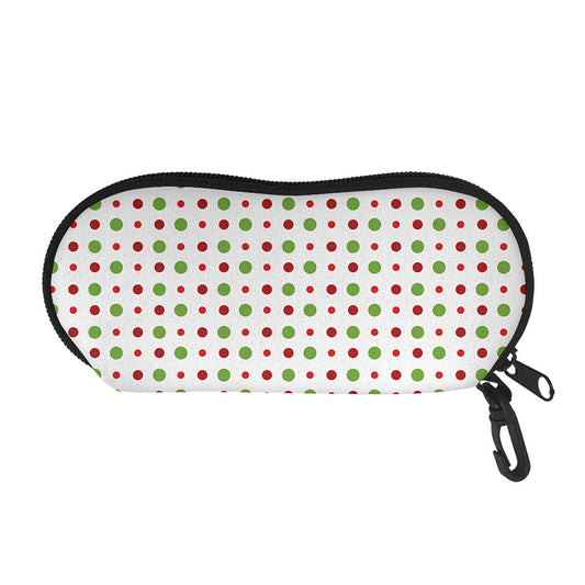 Merry Christmas Dots Pattern Print Glasses Case