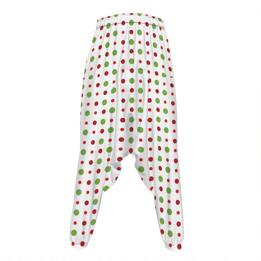Merry Christmas Dots Pattern Print Hammer Pants
