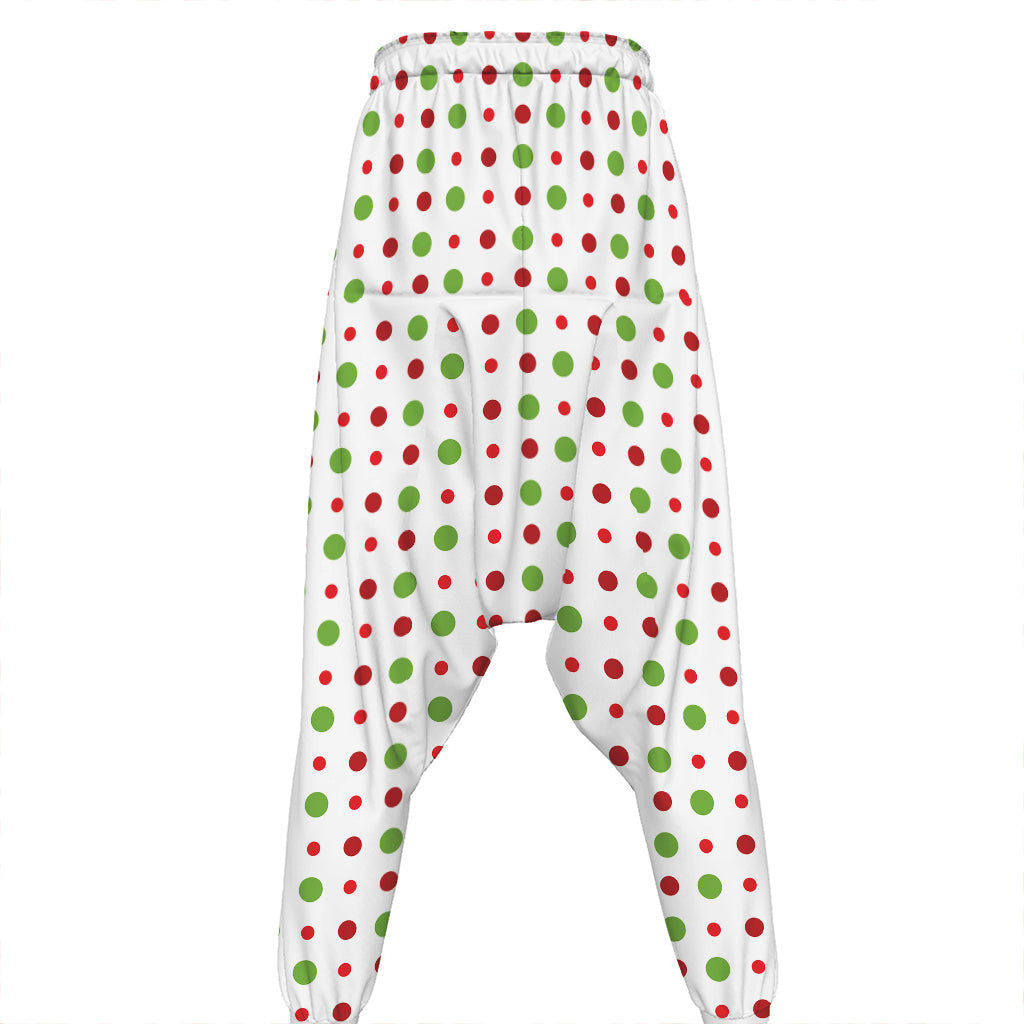 Merry Christmas Dots Pattern Print Hammer Pants