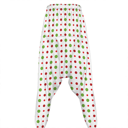 Merry Christmas Dots Pattern Print Hammer Pants